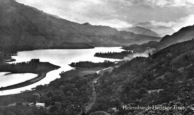 Loch Lomond looking south
A view of Loch Lomond from the hill above Ardlui looking south, circa 1915.
