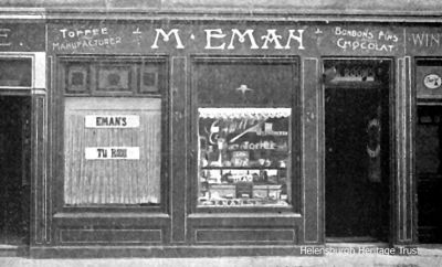 Toffee shop
M.Eman's shop at 74 West Clyde Street, Helensburgh, home of the famous Helensburgh Toffee. Established in 1870, it advertised The Connoisseur's Confectionary, and it also included a tearoom. Image c.1910.
