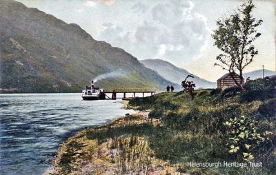 Loch Long pier
A steamer calls at what is said to have been Portincaple pier, but is more likely to be the old Finnart pier. Image date unknown.
