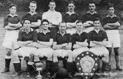 1945-47 Rhu Amateurs
A Rhu Amateurs side from the 1940s. Back row (from left): John Parlane, David Dodds, Jim Spy, John Miller, Archie McNab, and John Parlane's twin, Willie; front: Sam Best, Hugh Dawson, Jimmy McIntyre, Peter Small, Charles Russell. 
