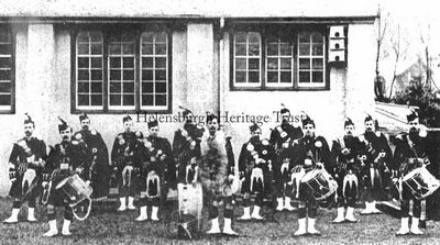 Rhu Pipe Band
Members of Rhu (Row) Pipe Band, circa 1905. It is believed that the band folded in 1910 at about the time Helensburgh Pipe Band was formed, and more information would be welcomed. Please email the editor, using the Contact Us facility on the Trust website home page. Image supplied by Campbell Neill, whose uncles Claude and John are in the picture.
