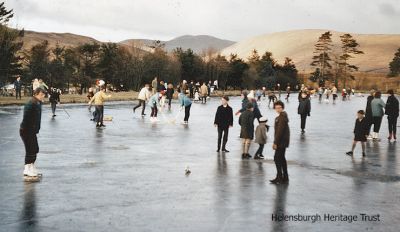 Fun on ice
Helensburgh Skating Pond at the top of Sinclair Street in its heyday as a venue for skating and curling.The surroundings were refurbished with the aid of an EEC grant, but today it is full of weeds. Image date unknown.
