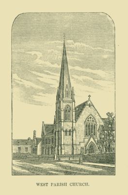 Sketch of St Bride's Church
A sketch of St Bride's Church, which stood in West King Street at the junction with John Street. It is from the book 'Sketches of Churches and Clergy, published by Macneur and Bryden Ltd. of Helensburgh in 1889. Originally known as the West Parish Church, St Bride's Church was opened on March 10 1878. Its first minister was the Rev John Baird, father of TV inventor John Logie Baird. In 1981 it was united with the then Old and St Andrew's Church in Colquhoun Square to become the West Kirk, and a few years later it was demolished and replaced by a new burgh library and flats.
