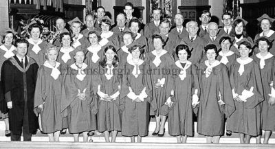 West Kirk Choir
Organist and choirmaster Walter Blair is pictured with the choir of the then Helensburgh West Kirk — now Helensburgh Parish Church — on the occasion of the rededication of the church organ in May 1968.
