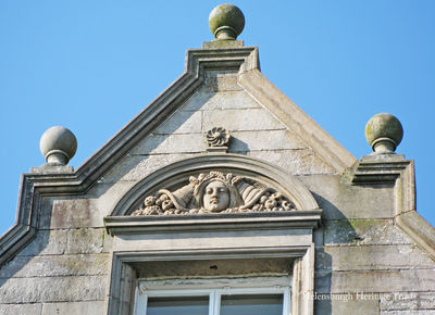 Cairndhu carving
A carving above a window at the former Cairndhu Hotel, later a nursing home for the elderly and now disused and boarded up. Originally Cairndhu House, it was built in 1871 to a William Leiper design in the style of a grand chateau for John Ure, Provost of Glasgow, whose son became Lord Strathclyde and lived in the mansion. 2011 image by Stewart Noble.
